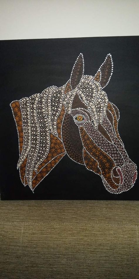 Horse Dot Painting, Pointalism Art, Aboriginal Art Dot Painting, Pencil Drawing Images, Seed Bead Jewelry Patterns, Mandala Canvas, Texas Art, Star Quilt Patterns, Dot Art Painting