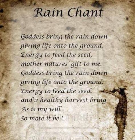 Rain Chant Nature, Rain Spell, Wiccan Chants, Shadow Book, Spells That Actually Work, Wish Spell, Candle Magic Spells, Spells For Beginners, Easy Spells