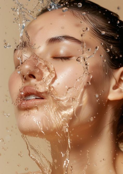 Clear liquid splashing portrait washing. | premium image by rawpixel.com / Pinn Woman Bathroom, Spa Background, Background Bathroom, Facial Images, Facial Pictures, About Skincare, Beauty Video Ideas, Siberian Wellness, Clear Liquids