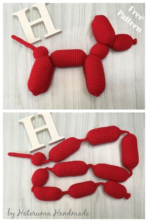 8 Balloon Dog Crochet Patterns Balloon Dog Amigurumi, Crochet Balloon Animals Free Pattern, Crochet Baloondog, Balloon Animal Crochet Pattern, Dog Balloon Crochet, Amigurumi Balloon Dog Free Pattern, Crochet Ballon Animals Free Pattern, Ballon Dog Crochet Pattern Free, Dog Toy Crochet Pattern