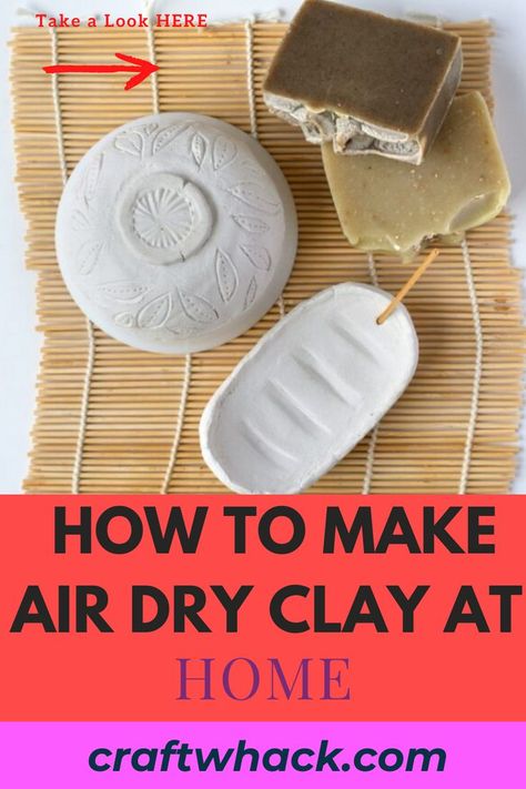 Kids love making crafts out of clay. There are many things to make that require a kiln. When you don’t have access to one there is another option. Craftwhack will show you how to make air dry clay conveniently at home. There are several different materials and they are easy to make as well as a lot of fun. Use cornstarch, slime or flour. Follow our easy recipes and the possibilities seem endless. Download the recipes here… #makeairdryclayathome #diyairdryclay #yourownclaywithoutakiln Fimo, Cornstarch Slime, Cornstarch Clay, Make Air Dry Clay, Clay Homemade, Clay At Home, Art Ideas For Teens, Diy Air Dry Clay, Clay Works