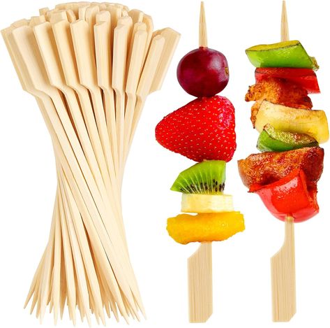 Cocktail Picks Bamboo Skewers For Appetizers, 4.7 IN Bamboo Sticks For Party Sandwich Fruit Charcuterie Boards Accessories Chicken Fondue, Yakitori Chicken, Cocktail Fruit, Skewer Sticks, Meat Skewers, Skewer Appetizers, Kabob Skewers, Bbq Skewers, Party Sandwiches