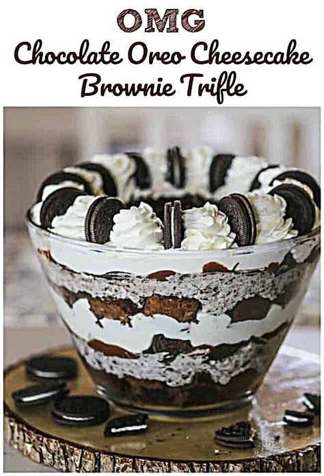 Trifle Bowl Desserts, Chocolate Oreo Cheesecake, Trifle Bowl Recipes, Trifle Dessert Recipes, Brownie Trifle, Cheesecake Brownie, Chocolate Oreo, Trifle Desserts, Oreo Recipes