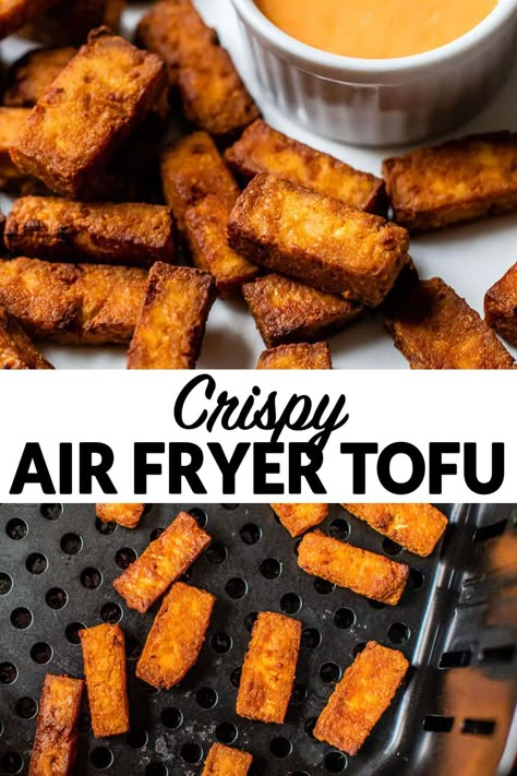 Bbq Tofu Air Fryer, Air Fryer Tofu Crispy, Maple Marinade, Air Fryer Tofu, Tofu Marinade, Unique Recipe, Vegan Tofu, Tofu Recipe, Air Fry Recipes