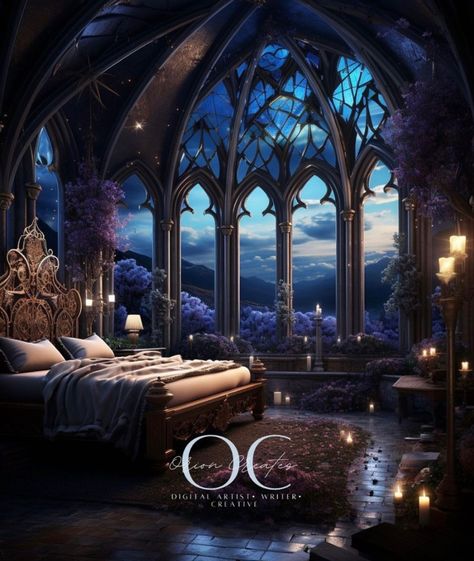 Feyre Night Court Room, Rhysand Bedroom, Feyre Room Night Court, Night Court Acomaf, Feyre's Room Night Court, Feyre's Bedroom, Night Court Room Aesthetic, Feyre Bedroom Night Court, Night Court Palace