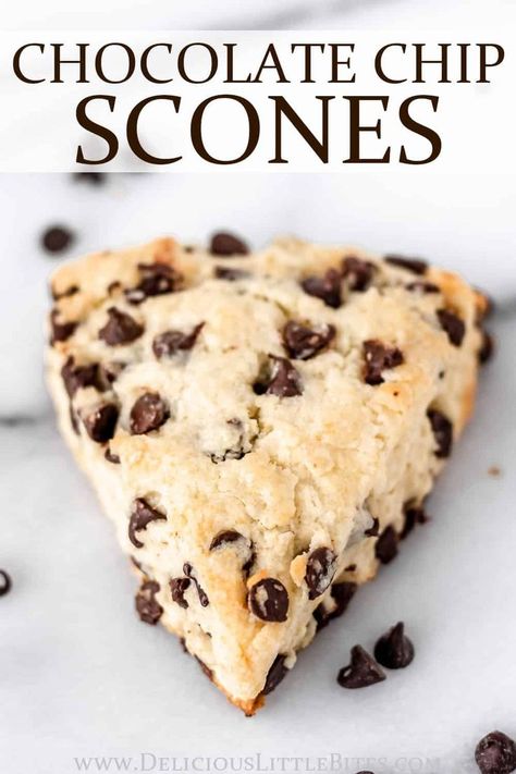 Homemade Chocolate Chip Scones are buttery, sweet, and rich – they taste almost like chocolate chip cookies for breakfast. It’s an easy recipe to make and tastes so much better than store bought, or even bakery, scones. These scones are incredibly flaky, tender and moist – kind of like a homemade biscuit. Biscuit Scones, Bakery Scones, Perfect Scones Recipe, Homemade Biscuit, Cookies For Breakfast, Chocolate Chip Scones, Scone Recipes, Scones Recipe Easy, Homemade Scones