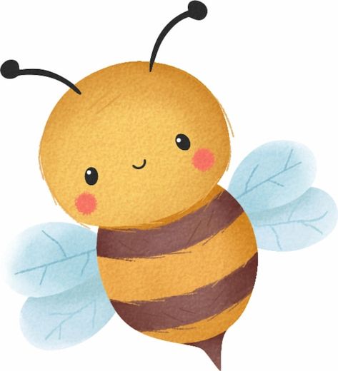 Illustration bee cute and adorable water... | Premium Vector #Freepik #vector #bee #insect #bugs #bee-illustration Bee Illustration Cute, Cute Bee Illustration, Bees Cute, Animated Bee, Bee Character, Bumble Bee Craft, Bee Cute, Bee Images, Baby Theme