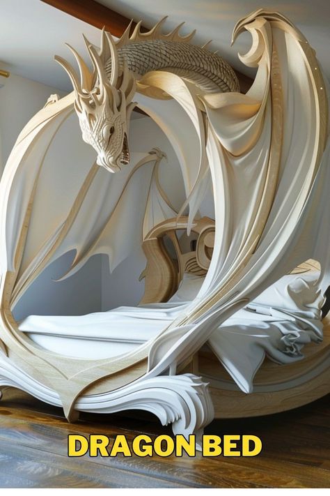 Fantasy Decor Ideas, Fantasy House Decor, Fantasy Inspired Bedroom, Dragon Home Decor, Fantasy Room Ideas, Dragon Bedroom Ideas, Mystical Bedroom Ideas, Fantasy Room Decor, Fantasy Bed