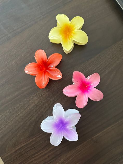 Add a pop of color to your hair with our Plumeria Flower Hair Clips! They're durable, pretty, and perfect for kids and adults alike. 4 Colors to choose from: Pink, Yellow, Red, Purple Yellow Flower Hair Clip, Flower For Hair, Flowers For Hair, Flower In Hair, Hair Accessories For Kids, Flower Claw Clip, Hair Clip Flower, Flower Hair Claw, Rose Hair Clip