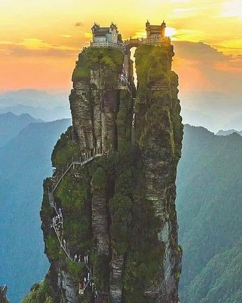 168 Likes, 6 Comments - Our Earth (@ourearth_org) on Instagram: “The Fanjingshan or Mount Fanjing, located in Tongren, Guizhou province, is the highest peak of the…” Monastery Aesthetic, China Temple, Red Clouds, Red Cloud, China Travel, Twin Peaks, Sea Level, The Temple, 16th Century