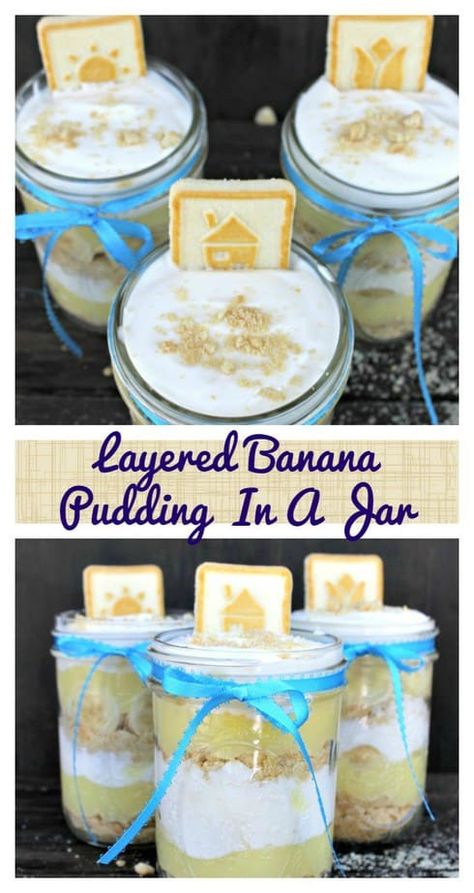 Jarred Desserts, Banana Pudding In A Jar, Layered Banana Pudding, Pudding In A Jar, Mason Jar Desserts Recipes, Nostalgic Recipes, Mason Jar Recipe, Jar Desserts, Mason Jar Desserts