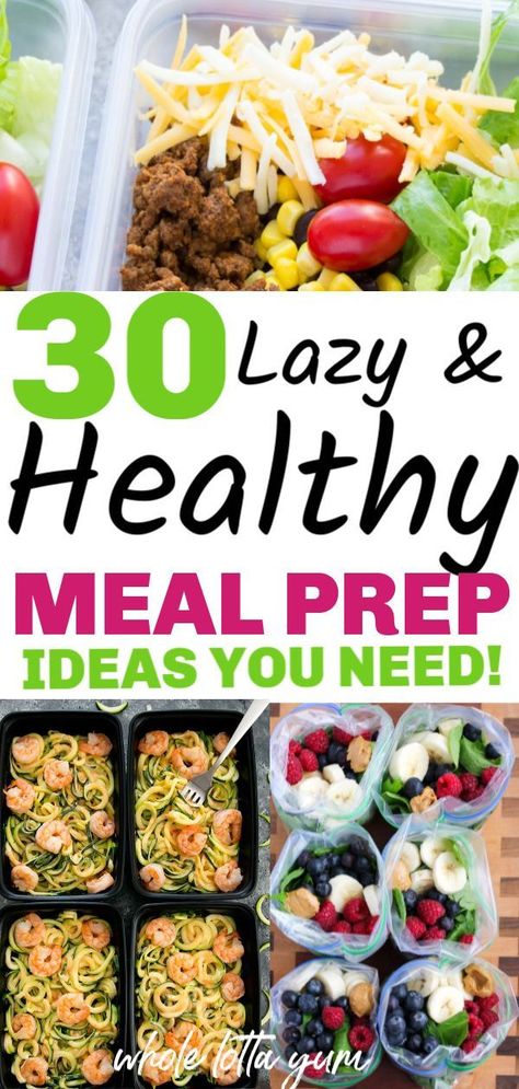 30 easy meal prep recipes that are healthy and make weight loss easier. Healthy meal prep for the week for beginners for breakfast, lunch and dinner. Lazy Healthy Meals, Easy Meal Prep Recipes, Healthy Meal Prep Ideas, 1000 Calorie, Pasti Sani, Healthy Lunch Meal Prep, Chicken Healthy, Meal Prep Recipes, Easy Healthy Meal Prep