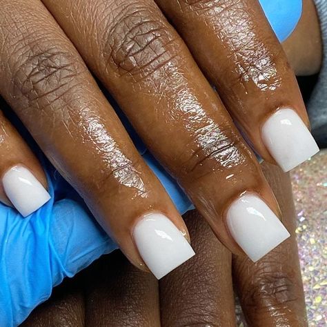 Plain White Nails, Feminine Nails, L Nails, Plain Acrylic Nails, White Gel Nails, Overlay Nails, Sweet Nails, Milky Nails, 15 Birthday