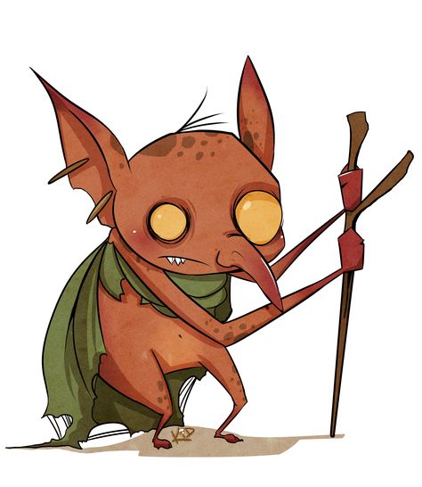 Funny Goblin Art, Dnd Gremlin, Goblin Doodle, Gremlin Drawing, Goblin Dnd Character Design, Cute Goblin Art, Gremlin Art, Goblin Cute, Goblin Character Design