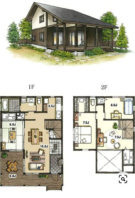 Japanese Style House Plans, Traditional Japanese House Plans, Japanese House Layout, Japanese House Floor Plans, Small Japanese House, Japan House Design, Japanese Modern House, Modern Japanese House, Japanese Home Design