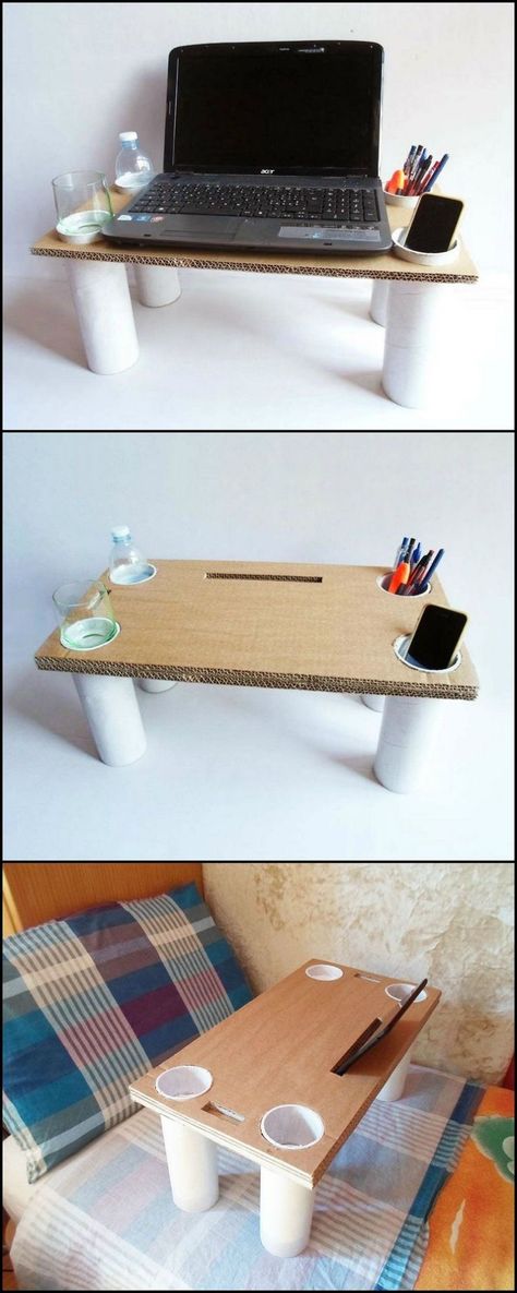 Craft Room Tables, Carton Diy, Craftsman Bungalow, Diy Holz, Explosion Box, Bed Table, Cardboard Furniture, Tablet Stand, Diy Cardboard