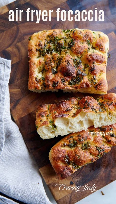 For all of us air fryer lovers, there is an awesome piece of news: you CAN make fantastic, delicious focaccia bread in an air fryer. That’s right, air fryer focaccia bread CAN be so good that it’s hard to believe that it was not baked in an oven. This air fryer focaccia bread will blow your socks off. It will also make a fantastic gift for friends, neighbors, and relatives. Try it, you will love it! Air Fryer Ciabatta Bread, Focaccia Bread Air Fryer, Sourdough Bread In Air Fryer, Airfryer Sourdough Bread, No Knead Bread Air Fryer, Air Fryer No Knead Focaccia Bread, Air Fryer Soda Bread, Air Fryer Pita Bread, Air Fryer Sourdough Recipes