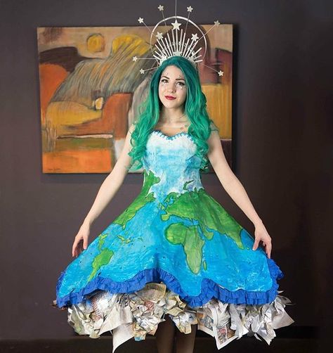 Olivia Mears (@avantgeek) • Instagram photos and videos Earth Fashion Show, Mother Earth Dress, Gaia Costume, Mother Earth Costume, Earth Costume, Fancy Dress Competition, Second Dress, Drama Fashion, Paper Dress