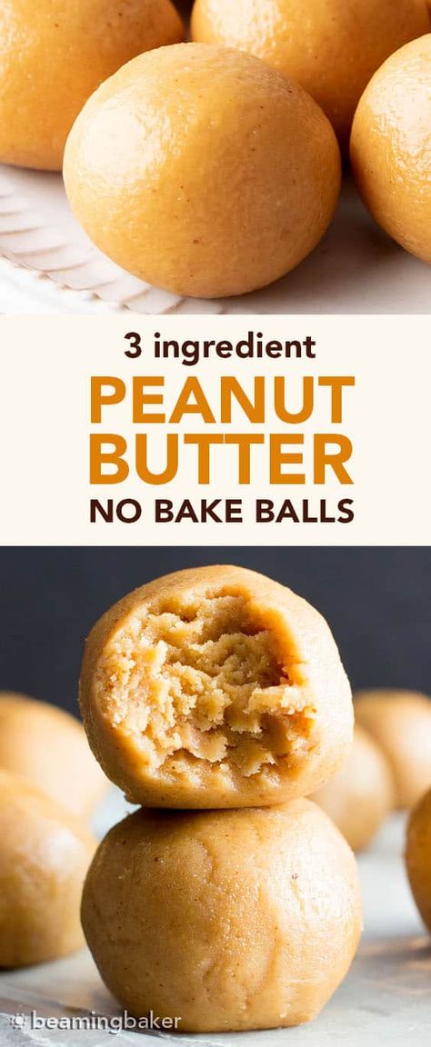 Healthy Munchies Snacks Sweet, No Bake Balls, Soft Snacks, Keto Peanut Butter Balls, Healthy Peanut Butter Recipes, Beaming Baker, Vegan Low Carb, Butter Bites, Peanut Butter Balls Recipe