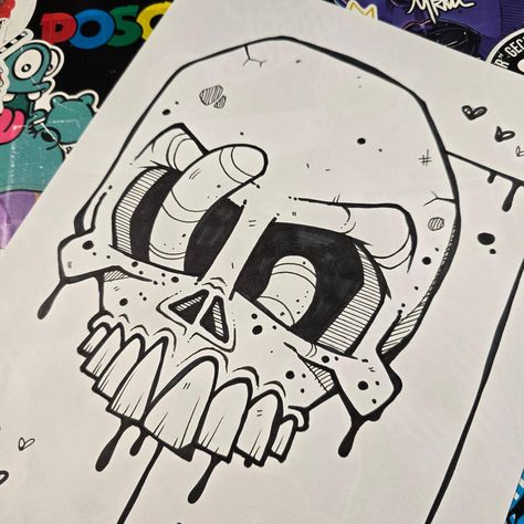 The 15 Minute Doodle Challenge is back! #drawingchallenge #doodlewithkorp Skull Doodle Art, Fun Drawing Ideas Doodles, Graffiti Drawing Doodles, Graffiti Doodles Ideas, Cool Doodle Art, Cool Graffiti Art, Doodle Skull, Doodle Challenge, Easy Graffiti