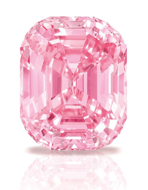 The Graff Pink diamond - exceptionally intense pink - weighs 24.78 carats.