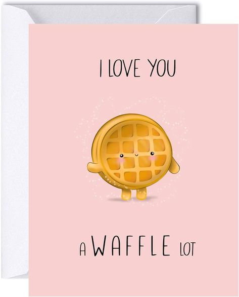 Cute Valentines Day Card, Anniversary Birthday Card for Him Her, Husband Boyfriend, Girlfriend Wife, Mom Dad, Kawaii Love Greeting Card (Love You A Waffle Lot) : Amazon.ca: Office Products Love Cards For Husband, Friendship Thank You, Anniversary Cards For Boyfriend, Printable Anniversary Cards, Punny Cards, Funny Anniversary Cards, Digital Greeting Cards, Birthday Cards For Boyfriend, Pun Card