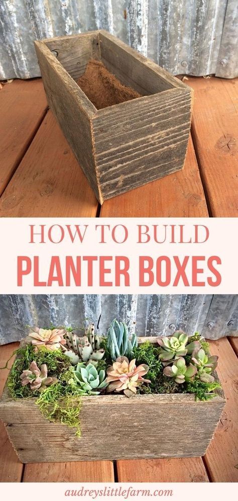 Wooden Planter Boxes Diy, Building Planter Boxes, Diy Wood Planter Box, Diy Planters Indoor, Square Planter Boxes, Diy Wooden Planters, Wooden Flower Boxes, Diy Wood Planters, Garden Boxes Diy