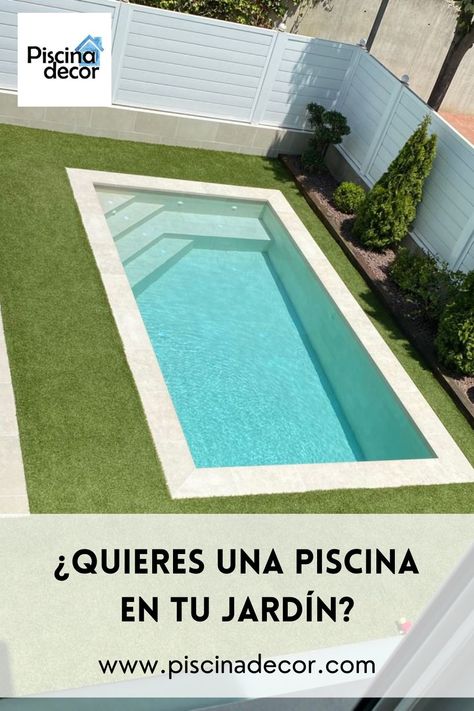 Pool Designs Backyard, Deck Swimming Pool, Swimming Pool Cocktail, Stone Pool Deck, Piscinas Pequeñas, Ideas De Piscina, Mini Swimming Pool, Piscina Rectangular, Mini Piscina