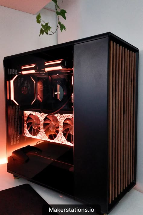 WFH Essentials Fractal Pc Case, Pc Cases Design, Fractal North Pc, Gaming Pc Case Design, Custom Pc Case Design, Gaming Pc Build Custom Pc, Unique Pc Build, Pc Case Aesthetic, Aesthetic Pc Case