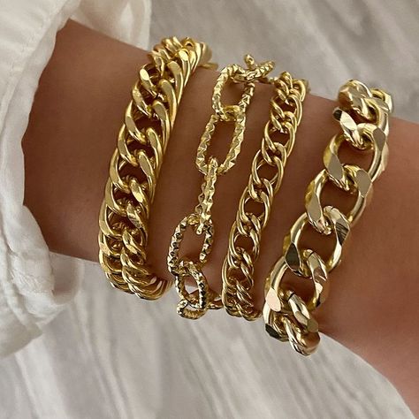 Chain Shipping, Cheap Bracelets, Wedding Bride Jewelry, Punk Vintage, Jewelry Bracelets Gold, Vintage Punk, Gold Bracelets, Bracelet Chain, Chain Fashion