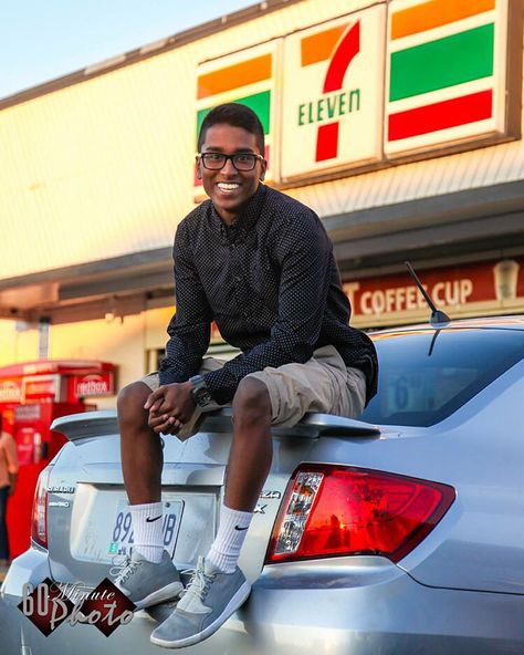 7 Eleven Photoshoot, July Inspiration, High School Portraits, School Portraits, Rear End, 7 Eleven, 90s Aesthetic, Gas Station, Presentation Design