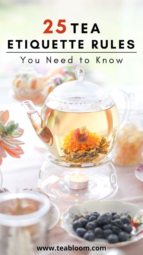 Have you ever been to a proper tea party and been perplexed because you don't know how to act properly? Follow these 25 tea etiquette rules to fully enjoy your next tea party. Manners And Etiquette, Tea Party Table Settings, Valentines Tea Party, Proper Tea, Tea Etiquette, Etiquette Rules, Cocoa Drink, Valentine Tea, Show Respect