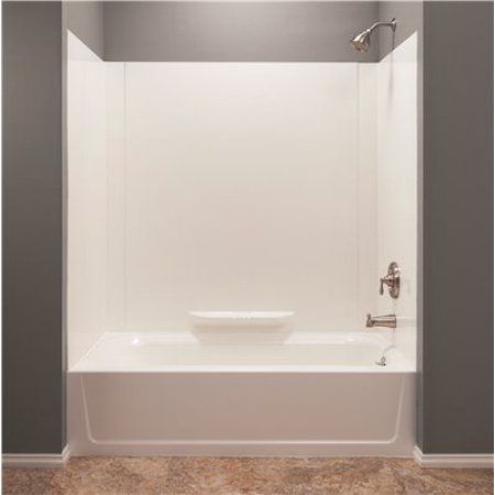 One Piece Tub Shower, Bathtub Wall Surround, One Piece Shower, Bathtub Wall, Kid Bathroom, Bathtub Surround, Shower Combo, Large Shelf, Small Bathtub