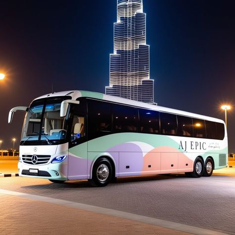 Luxury Bus, Dubai Wedding, One World Trade Center, Visit Dubai, New Bus, Dubai City, Photo To Cartoon, Party Bus, Dubai Mall