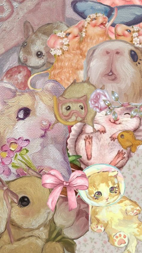 Nature, Beauty Wallpaper Aesthetic, Flirty Art, Coquette Animals, Bunny Painting, Pink Coquette, Cute Canvas Paintings, Beauty Wallpaper, Cute Canvas