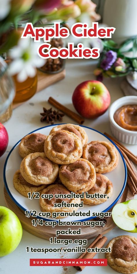 Apple Cider Cookies Cider Cookies, Apple Cider Cookies, Boiled Cider, Iced Oatmeal Cookies, Autumn Salad Recipes, Salted Caramel Cookies, Cookies Sugar, Cranberry Salad, Spiced Apple Cider