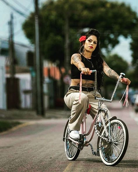 #hood  #cycling Latina Photoshoot, Chola Girl, Chola Style, Gang Culture, Chicana Style, Low Rider Girls, Brown Pride, Lowrider Art, Aztec Culture