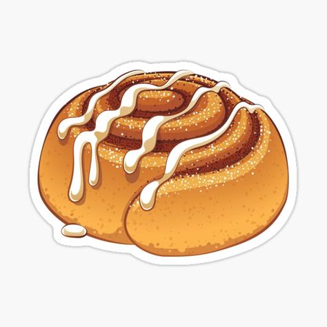 Autumn Cute Stickers, Cinnamon Roll Clipart, Cinnamon Rolls Sticker, Cinnamon Roll Tattoo, Aesthetic Food Stickers, Cinnamon Roll Sticker, Food Sticker Design, Cinnamon Rolls Aesthetic, Sweet Sticker