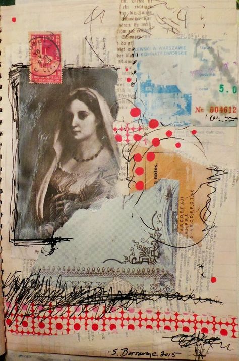 Art journal inspiration. Techniques and ideas for keeping a scrapbook or a travel journal Art Journal Techniques, Kunstjournal Inspiration, Art Journal Challenge, Altered Canvas, Art Du Collage, Art Journal Prompts, Collage Kunst, Collage Art Mixed Media, Sketchbook Journaling