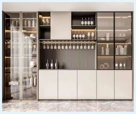 Bar Unit For Home Modern, Crockery Units Modern, Modern Bar Unit, Modern Crockery Unit, Crockery Unit Design Dining Rooms, Wine Cabinet Design, Crockery Cabinet Design, Crockery Cabinet, Crockery Unit Design