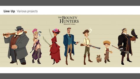 Portfolio 2022 on Behance Character Art Portfolio, Concept Art Portfolio Layout, Character Lineup Concept Art, Character Design Lineup, Turn Around Character Design, Artificer Character Design, Visdev Portfolio, Disney Character Design, Character Portfolio