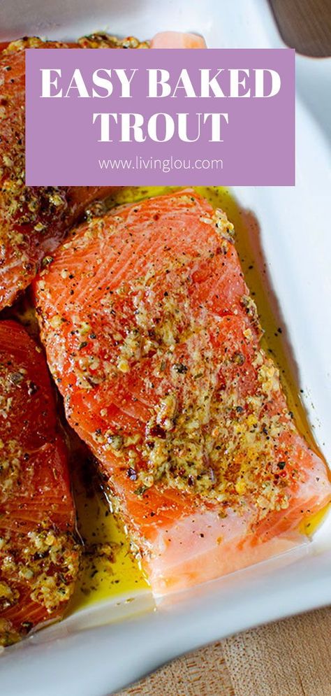 Trout Recipes Oven, Steel Head Trout Recipes, Baked Trout Fillet, Steelhead Trout Recipe Baked, Lake Trout Recipes, Trout Fillet Recipes, Smoked Trout Recipe, Baked Trout, Cooking Trout