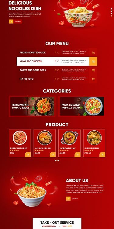 Food Landing Page, Website Menu Design, Food Website Design, Personal Portfolio Website, Food Web Design, Website Menu, Wordpress Landing Page, Cookbook Design, Sushi Design