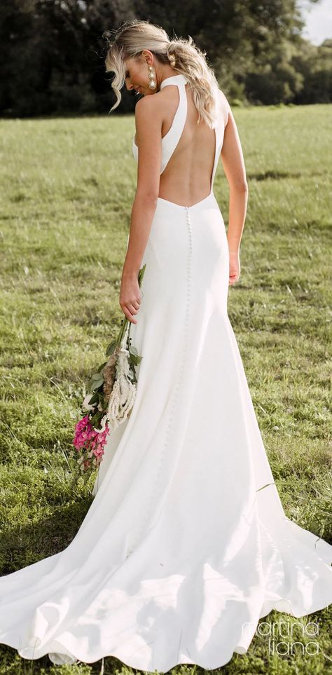 Lace halter wedding dress