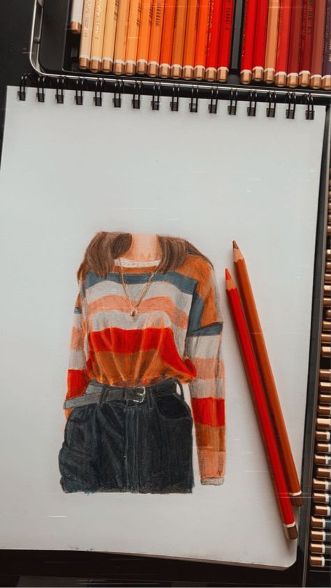 Sweater Drawing, Colored Pencil Artwork Ideas, Fashion Sketches Men, Clothes Drawing, Fashion Illustration Tutorial, Fashion Design Drawing, Fashion Illustration Collage, Fashion Drawing Sketches, Dress Illustration