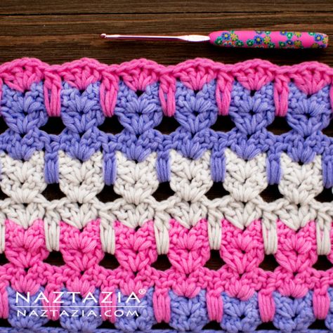 How to Crochet Cat Stitch - Naztazia ® Crochet Cat Stitch, Cat Stitch, Cat Crochet, Confection Au Crochet, Crochet Cat Pattern, Haken Baby, Crochet Simple, Crochet Instructions, Crochet Stitches Tutorial