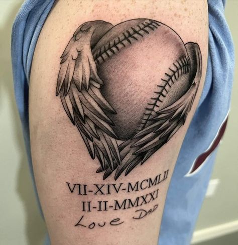 Baseball Tattoo Design, Grandma Memorial Tattoos For Men, Modern Baseball Tattoo, Baseball Tattoo Ideas For Women, Baseball Tattoo For Men, Baseball Tattoo Ideas, Clean Tattoos, Baseball Tattoo, Basketball Tattoos