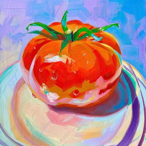 AlaiGanuza✨ on Twitter: "Just a tomato painted in oils :) #oilpainting… " Acrylic Painting For Kids, Food Art Painting, Painting Collection, Food Painting, New Painting, Oil Painters, Old Paintings, Art Inspiration Painting, Art Painting Acrylic