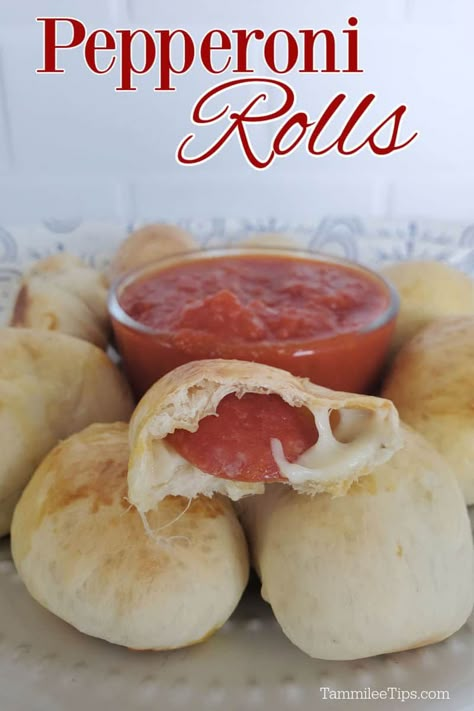 Homemade Pepperoni Rolls are an easy dinner recipe or snack. So easy to make with frozen bread dough, cheese, and pepperoni Pizza Dough Pepperoni Rolls, Rhodes Dinner Rolls Pepperoni Rolls, Rhodes Rolls Pepperoni Rolls, Frozen Roll Dough Recipes Ideas, Frozen Dough Rolls, Pepperoni Rolls Rhodes Dough, Pepperoni Roll Dough Recipe, Pepperoni Rolls With Frozen Dinner Rolls, Pepperoni Rolls With Frozen Bread Dough