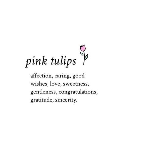 Tulips Quotes, Tulips Meaning, Flower Meanings, Pink Quotes, Self Love Affirmations, Love Affirmations, Pink Tulips, Cute Texts, Pretty Words